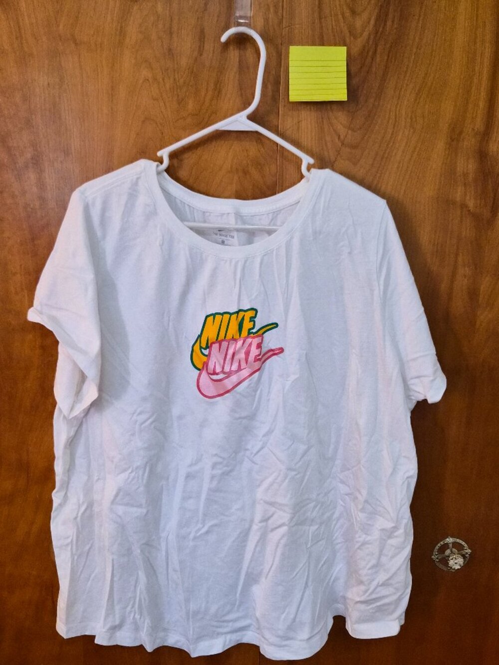 Nike White Graphic Logo T-Shirt | Women's 3X | Casual Cotton Tee